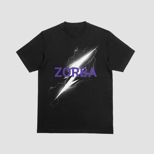 black background lightning t-shirt